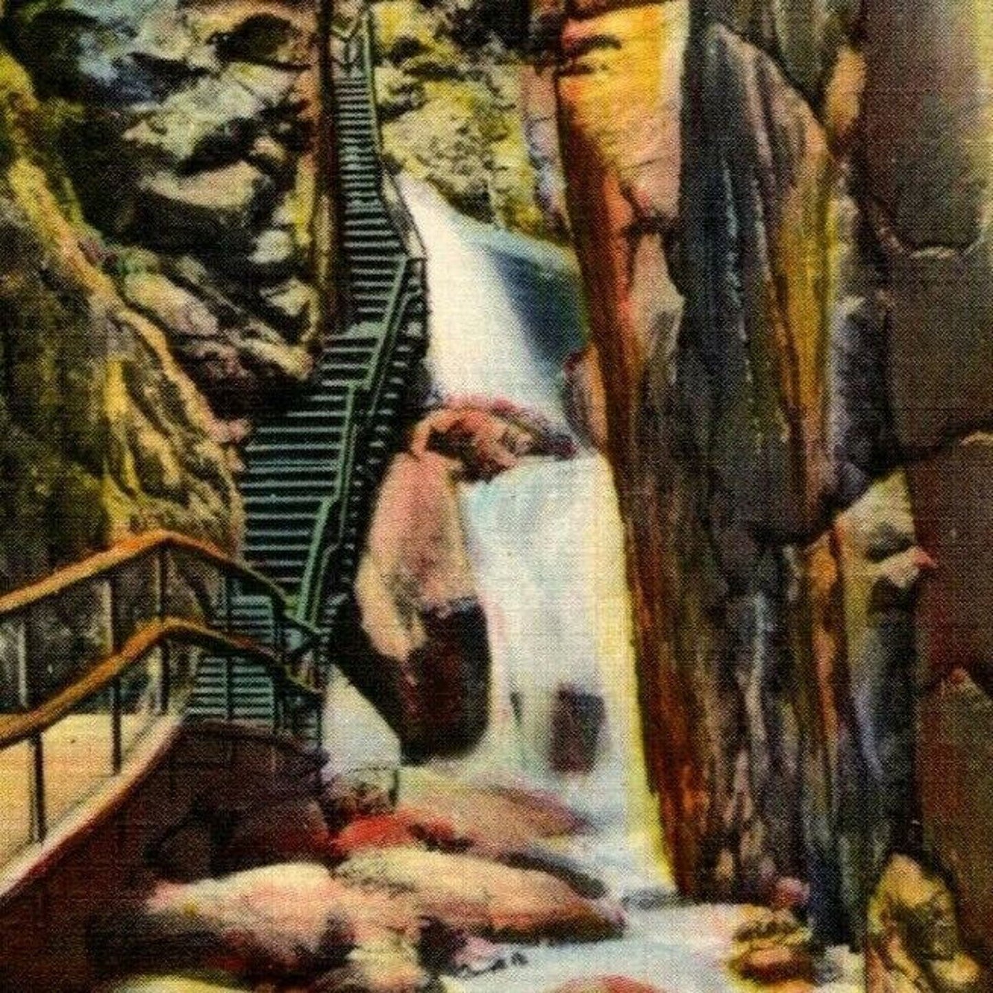 Vintage Linen Postcard The Flume White Mountains NH - Unposted