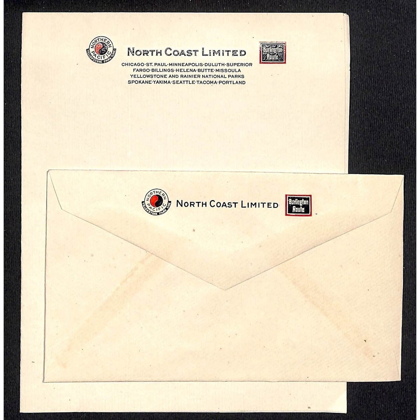 Northern Pacific Railway Yellowstone Line North Coast Enroute Stationary VGC NOS
