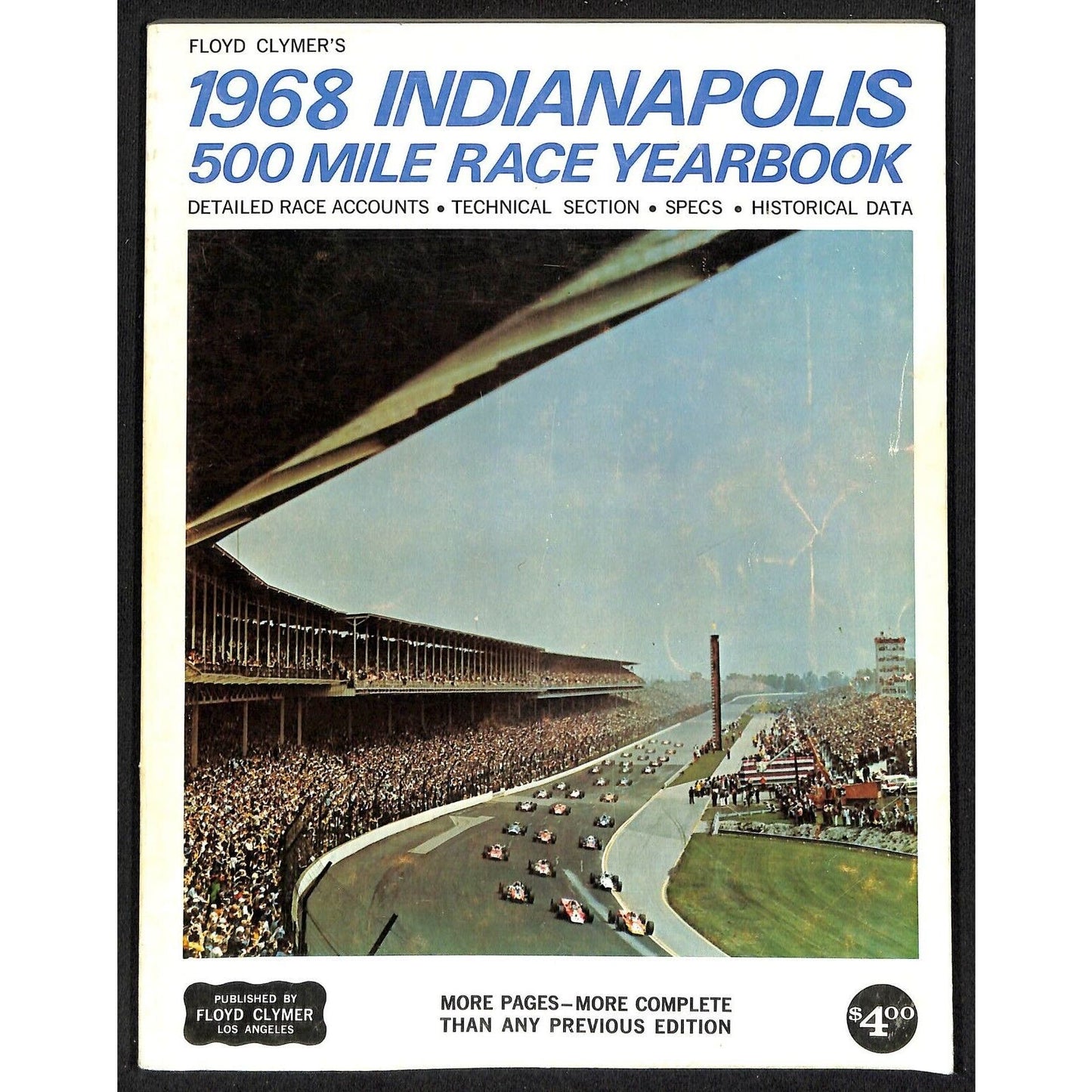 1968 Indy 500 Floyd Clymer's Indianapolis Yearbook IMS 191pp