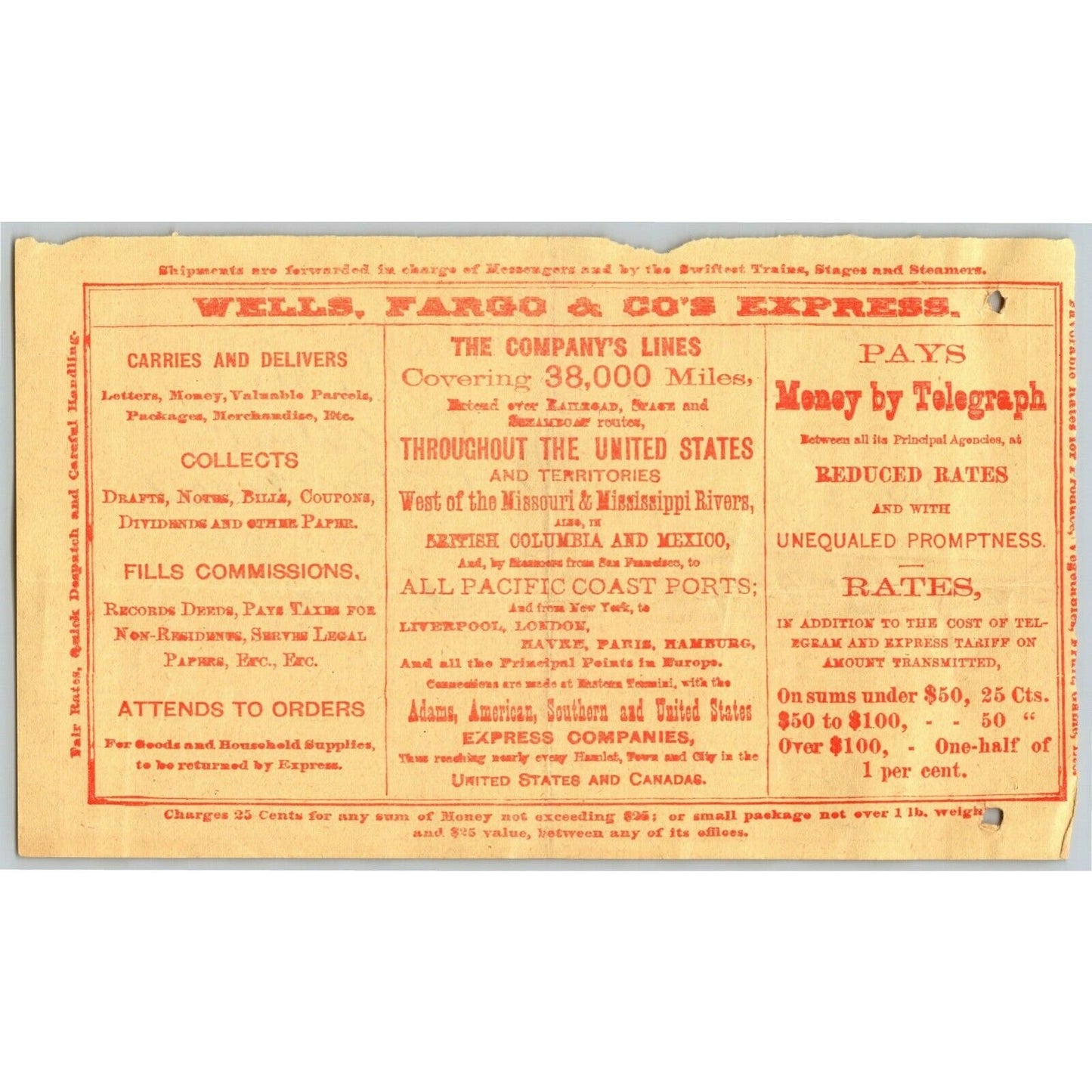 1908 Wells Fargo & Co Express - Grass Valley, CA - $74.41 Money Receipt