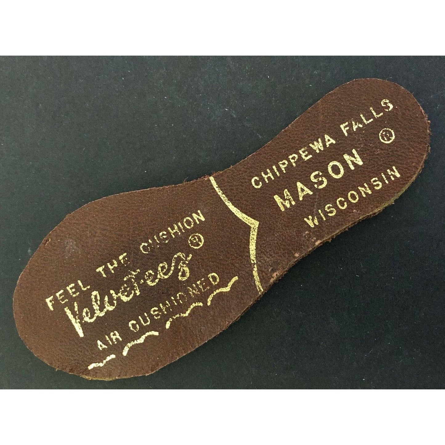 c1940's-50's Leather Mason Shoes Velvet-eez Air Cushioned Advertising Premium
