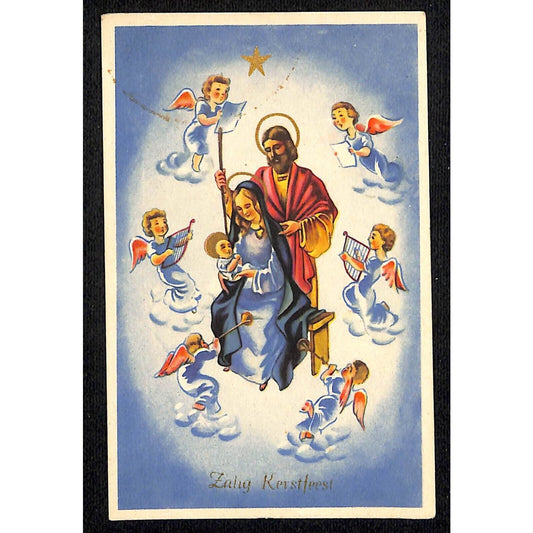 Dutch Christmas Postcard "Zalig Kerstfeest" (Merry Christmas) Jesus Mary PM1938