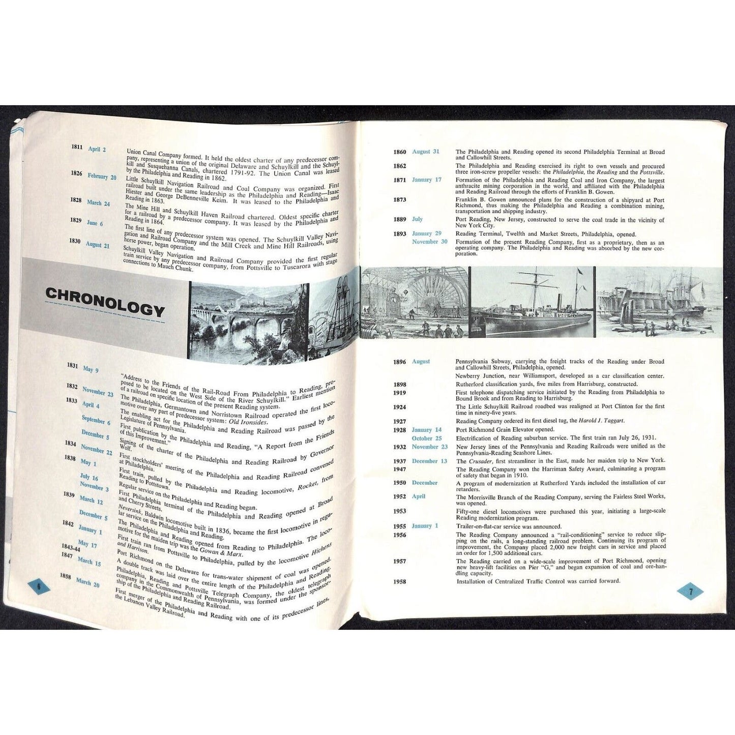 1958 "The Reading" Burlington Route Railroad Evolution / History SC Book 60pp VG