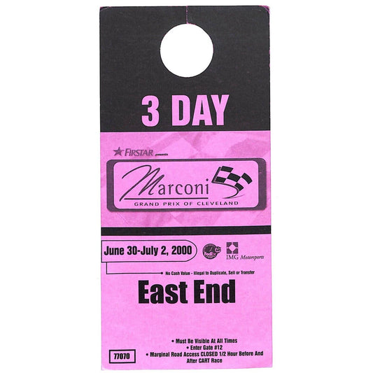 2000 Marconi Grand Prix of Cleveland Hanging East End Parking Pass VGC