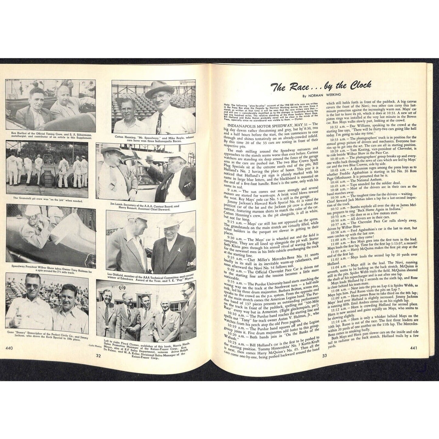 1948 Indy 500 Floyd Clymer's Indianapolis 500 Mile Supplement IMS 30pp. VGC