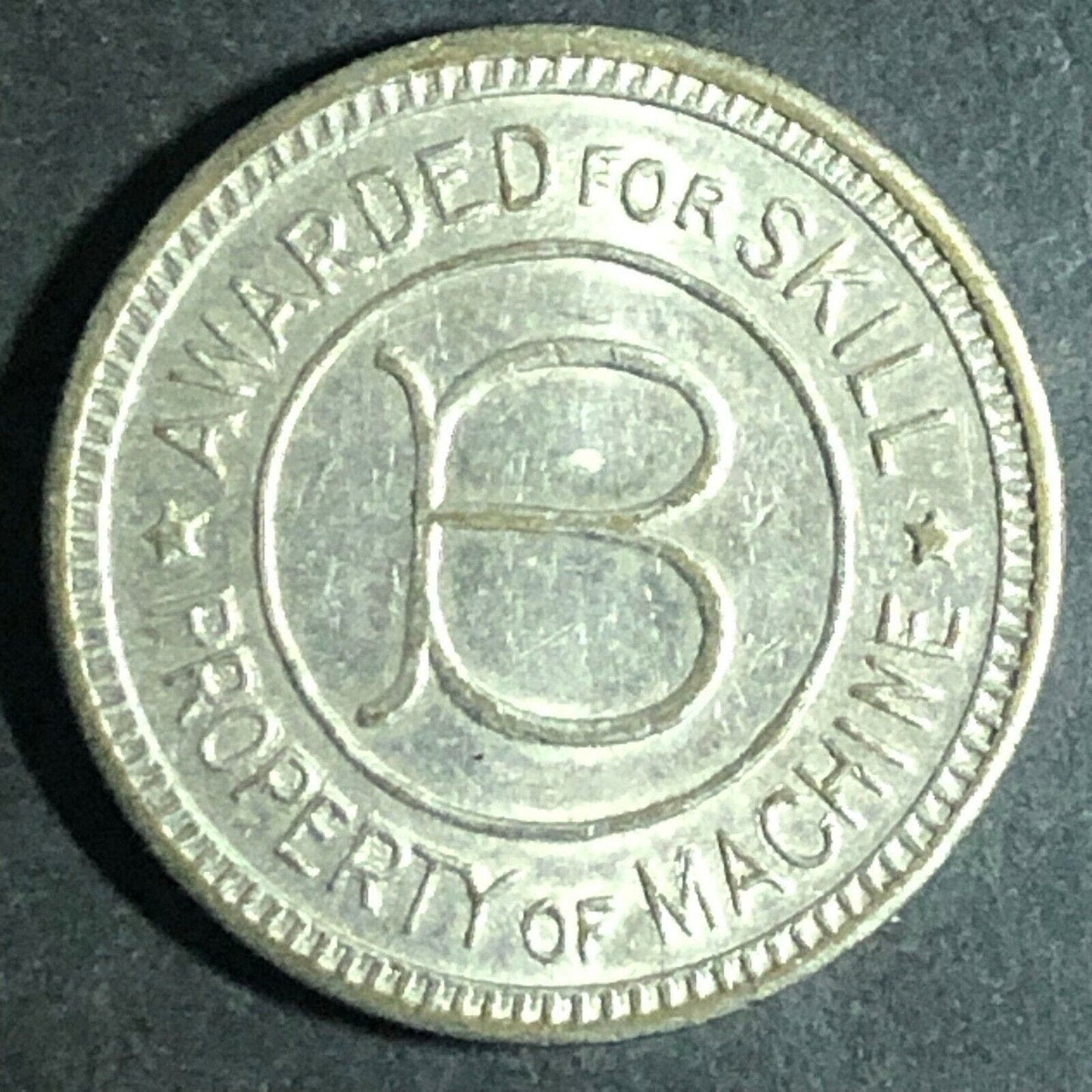 Vintage 20mm Plated Brass "Better Built By Buckley" w/ Large "B" Token