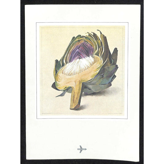 c1980 Swissair Menu Zurich - Santiago Economy Class w/ Artichoke Cover Art