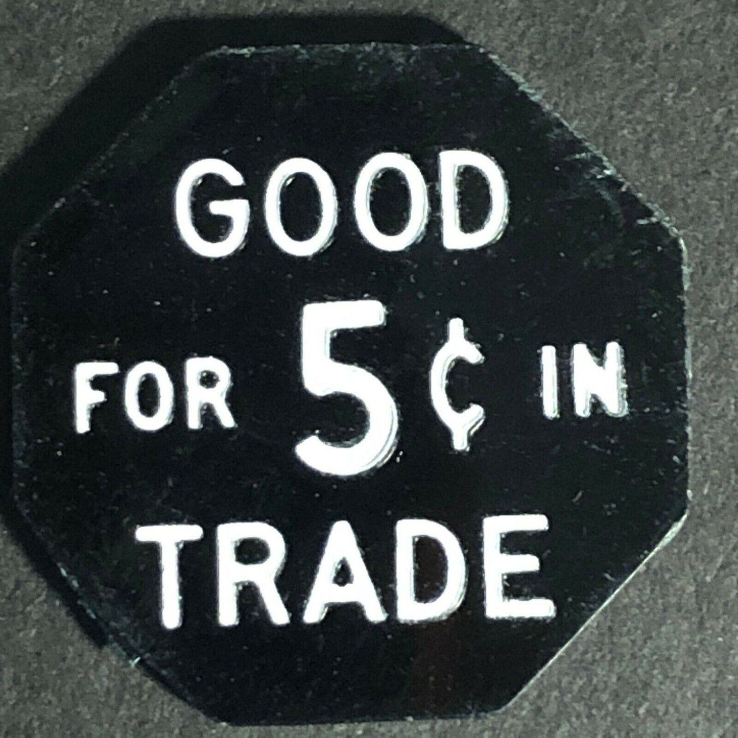 Lockport, NY Exempt's Firemen Plastic G/F 5c Octagonal Token c1960's-70's 23mm