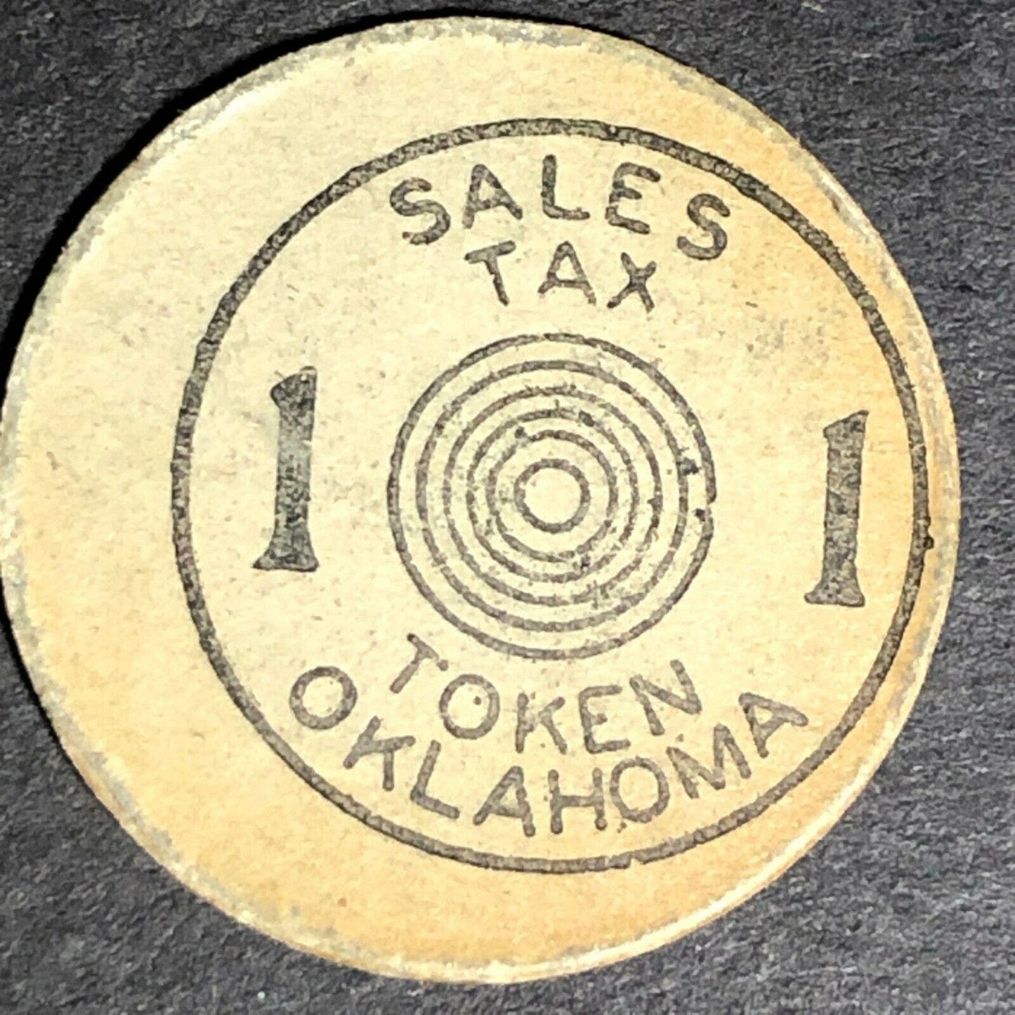 22.5mm c1940's Cardboard Oklahoma "For Old Age Assistance" 1 Mill Token