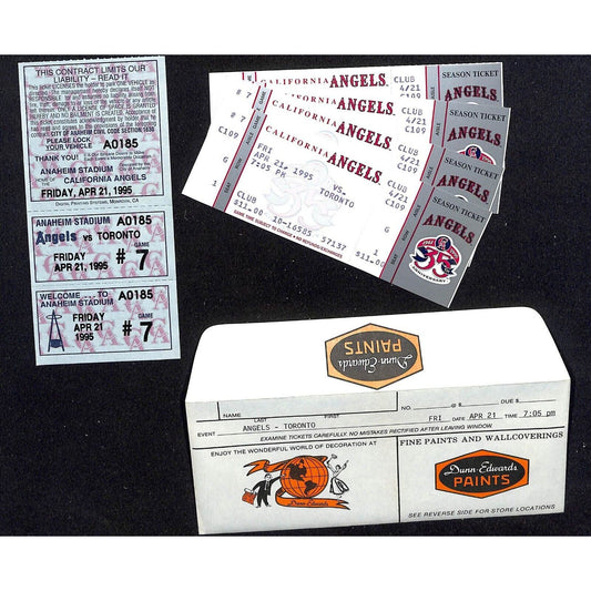 California Angels Tickets - 4 Unused 4/21/95 Strike - Game Not Played