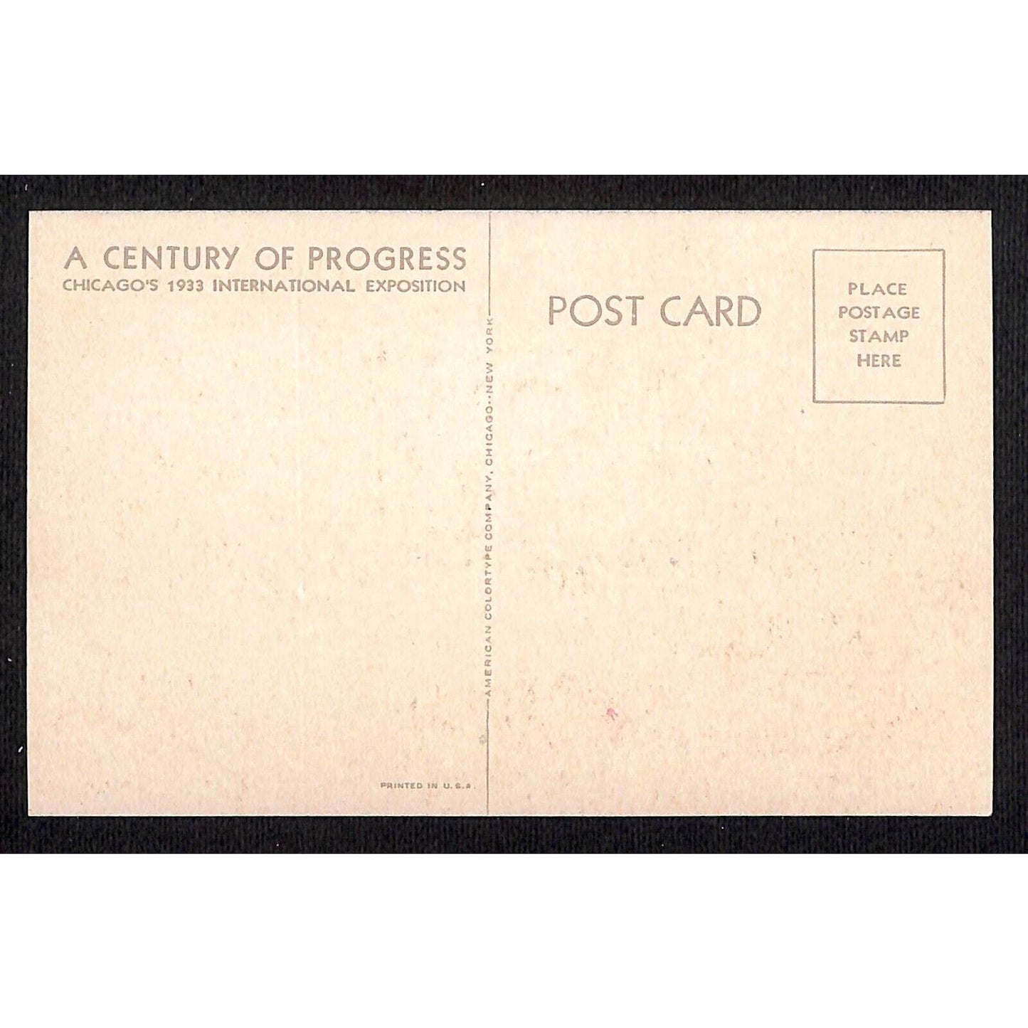 Japanese Pavilion Postcard - Hsinking 1933 Chicago World's Fair VGC