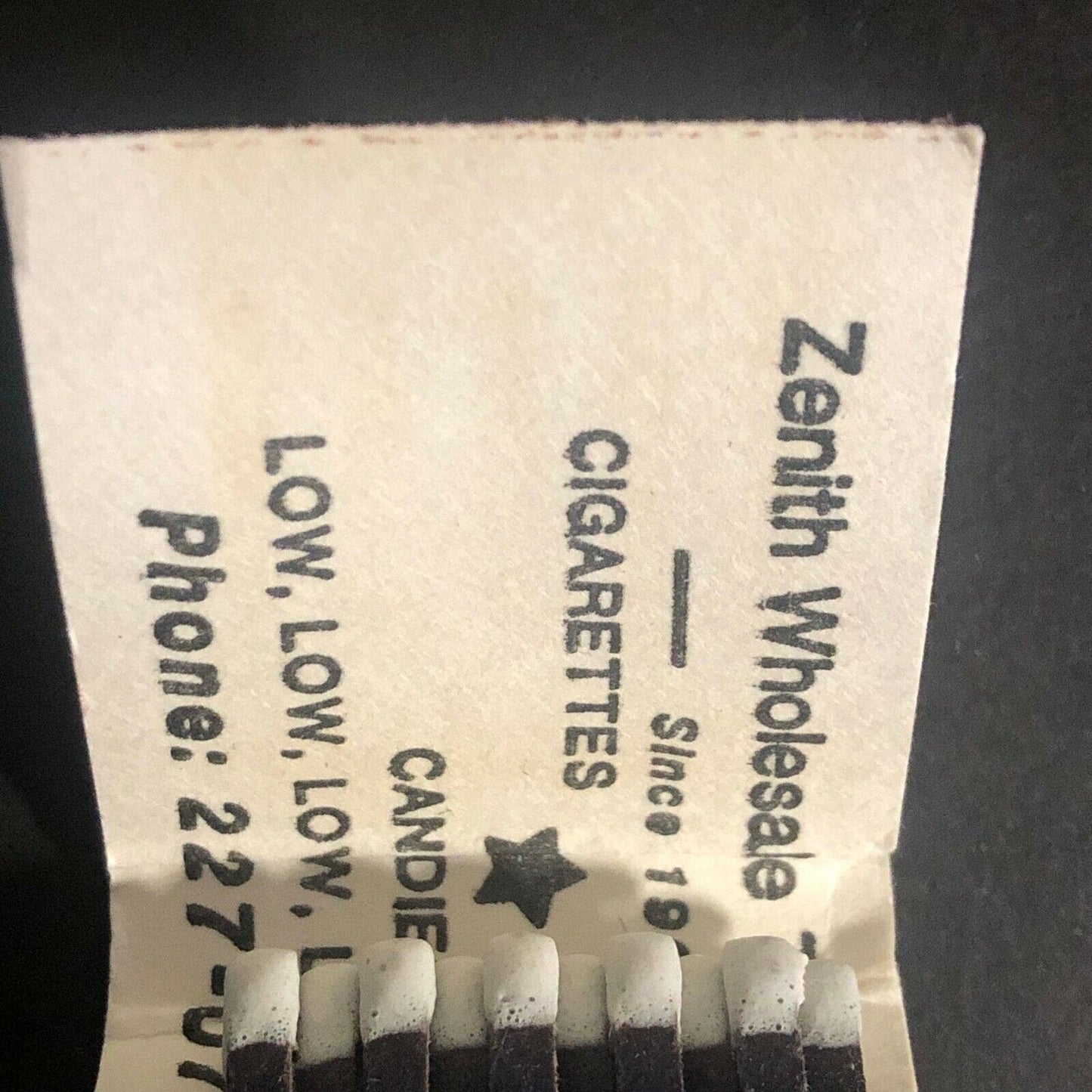 Vintage c1970's Full Matchbook "Zenith Vending" "Chicagoland's Largest"