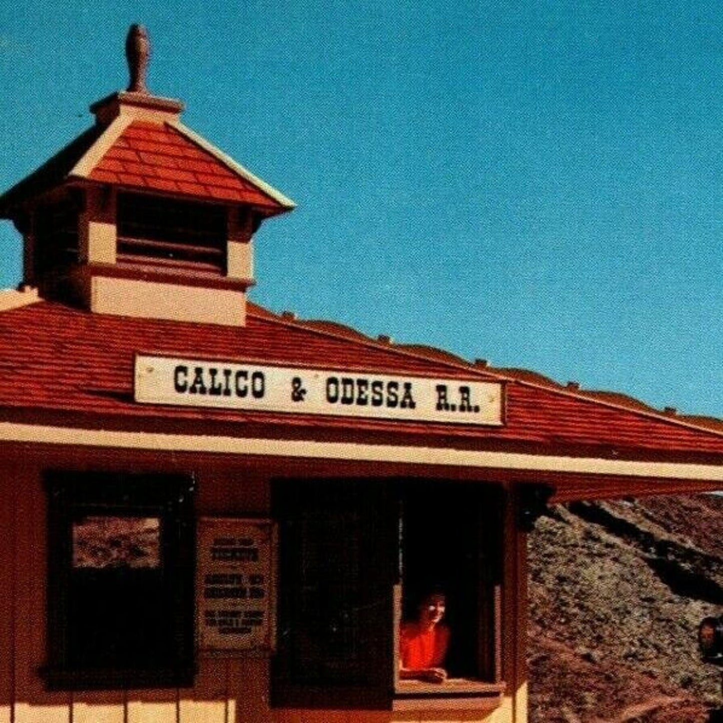 Vintage Postcard - Silver Mining Town Railroad Calico & Odessa, California