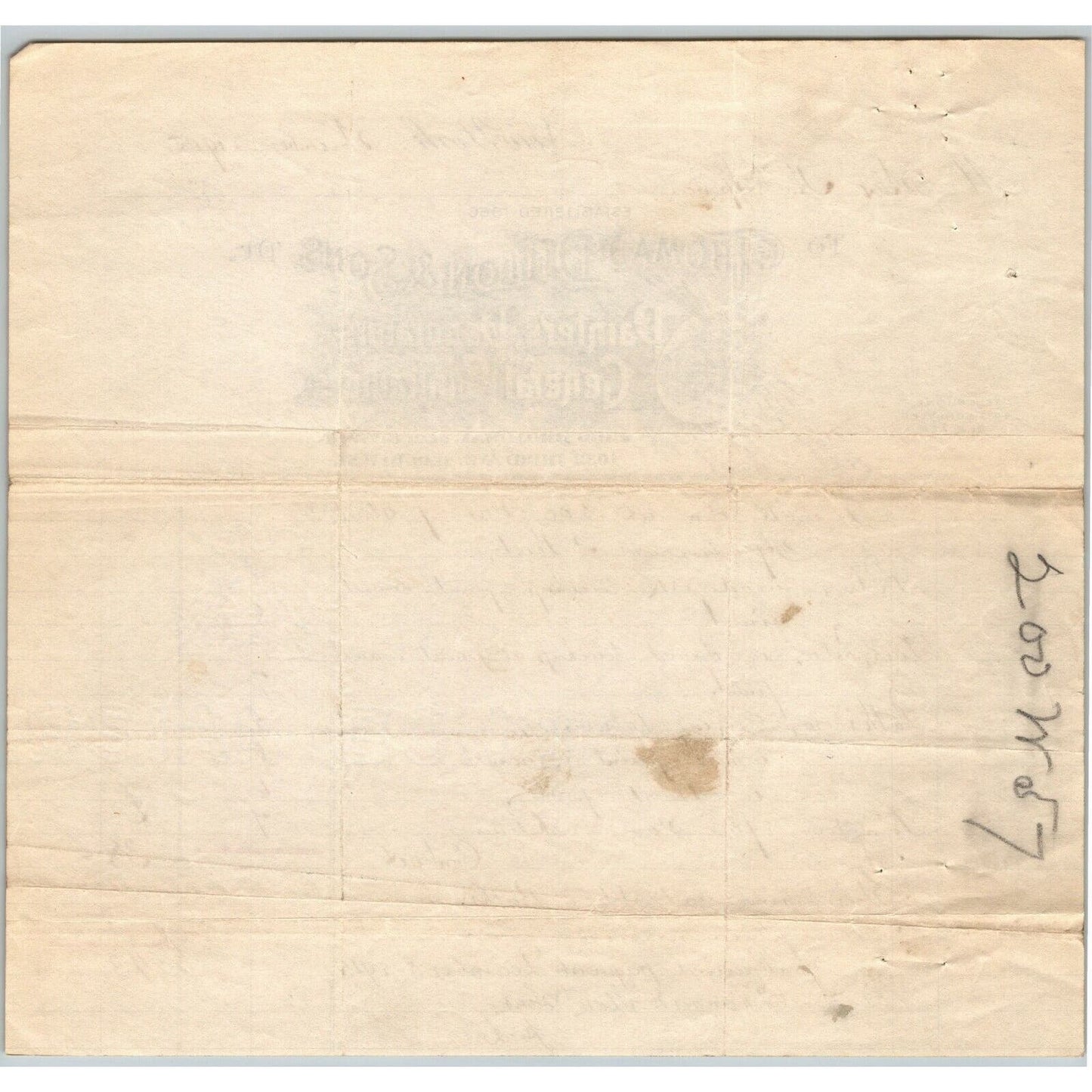 1915 Thomas Dillon & Son Painters Decorators Billhead Letterhead Broadway NYC