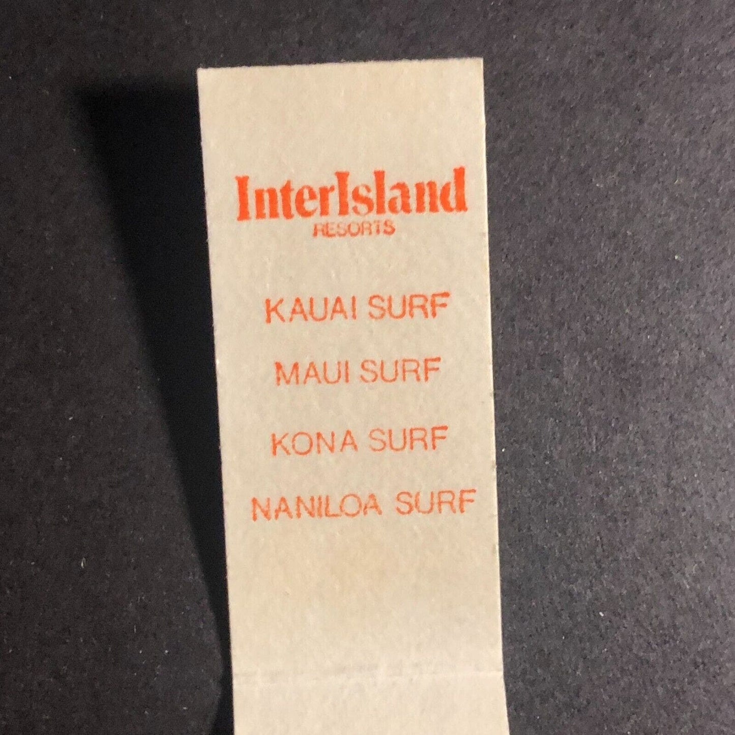 Naniloa Surf InterIsland Resorts Hi-Lo Bay Hawaii Matchbook c1960's-73 VGC