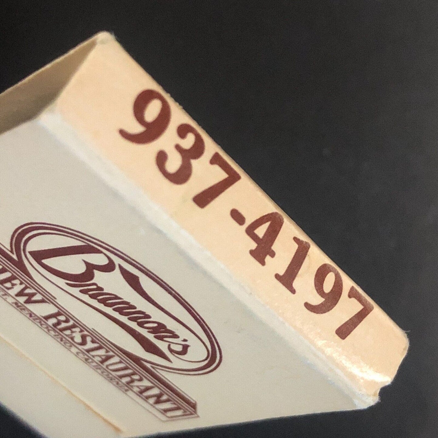 Brannon's Bay View Restaurant Mendocino, CA Full Matchbook c1975-85