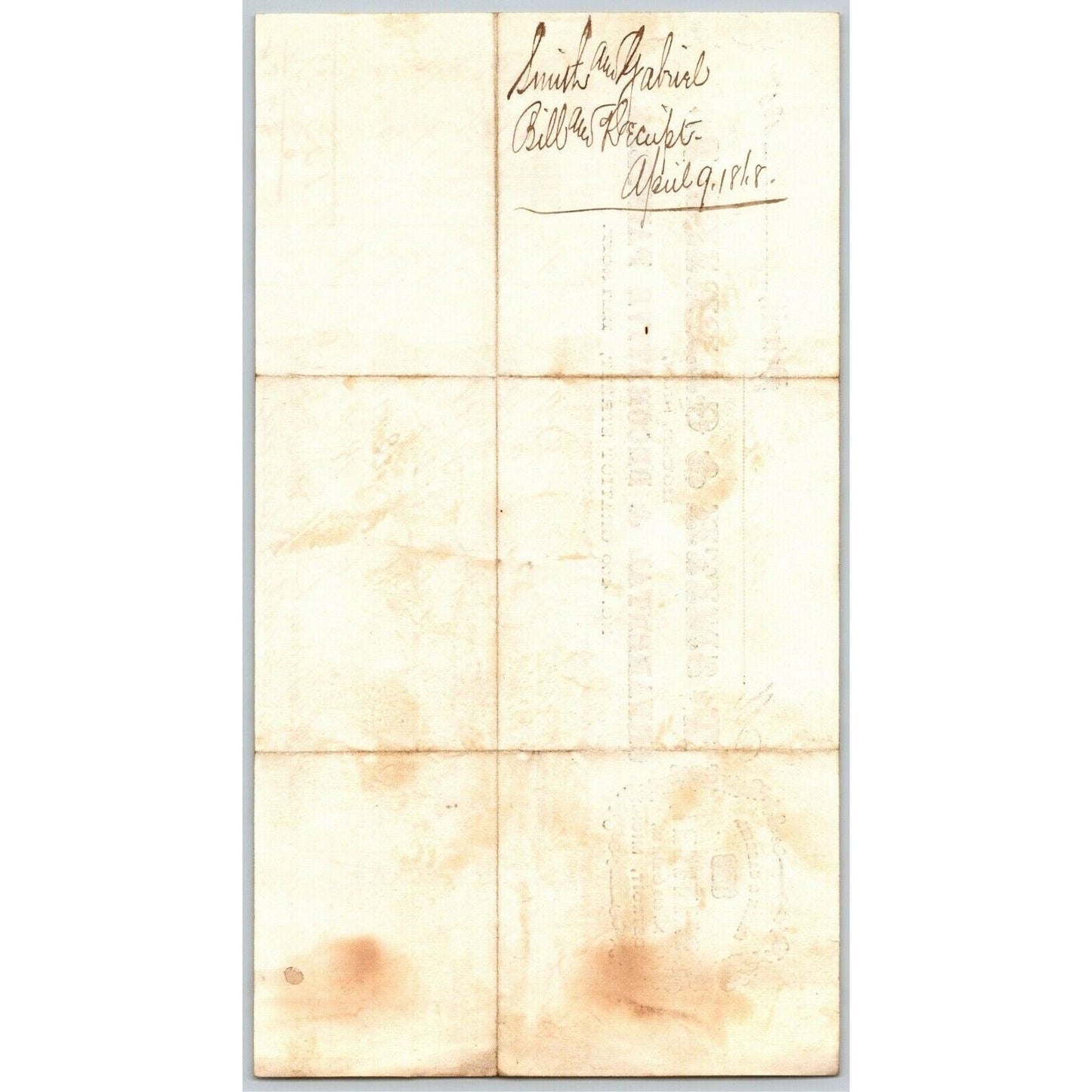 Detroit Letterhead Smith & Gabriel -- Ornamental & Decorative Painters - 1868