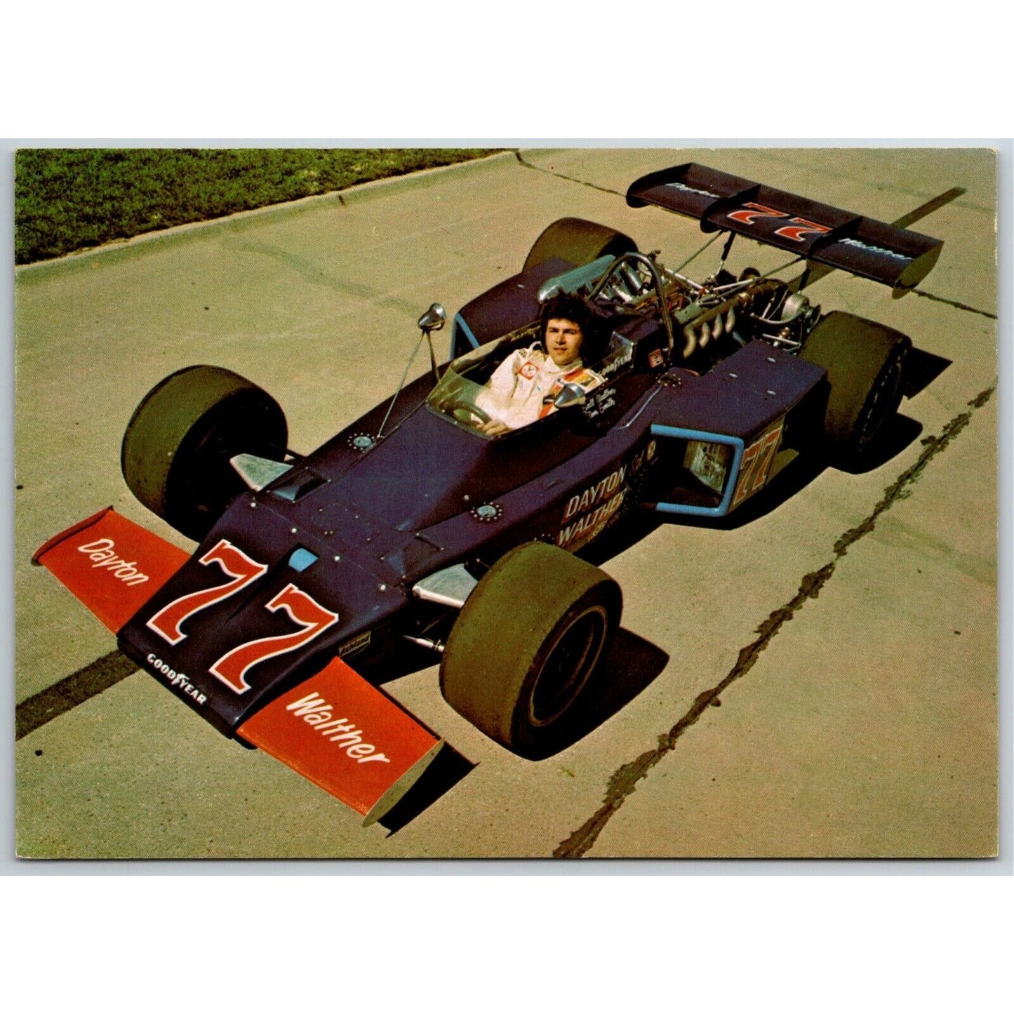 Vintage Oversized Indy 500 Postcard c1977 "Salt Walther" 5" x 7" NOS