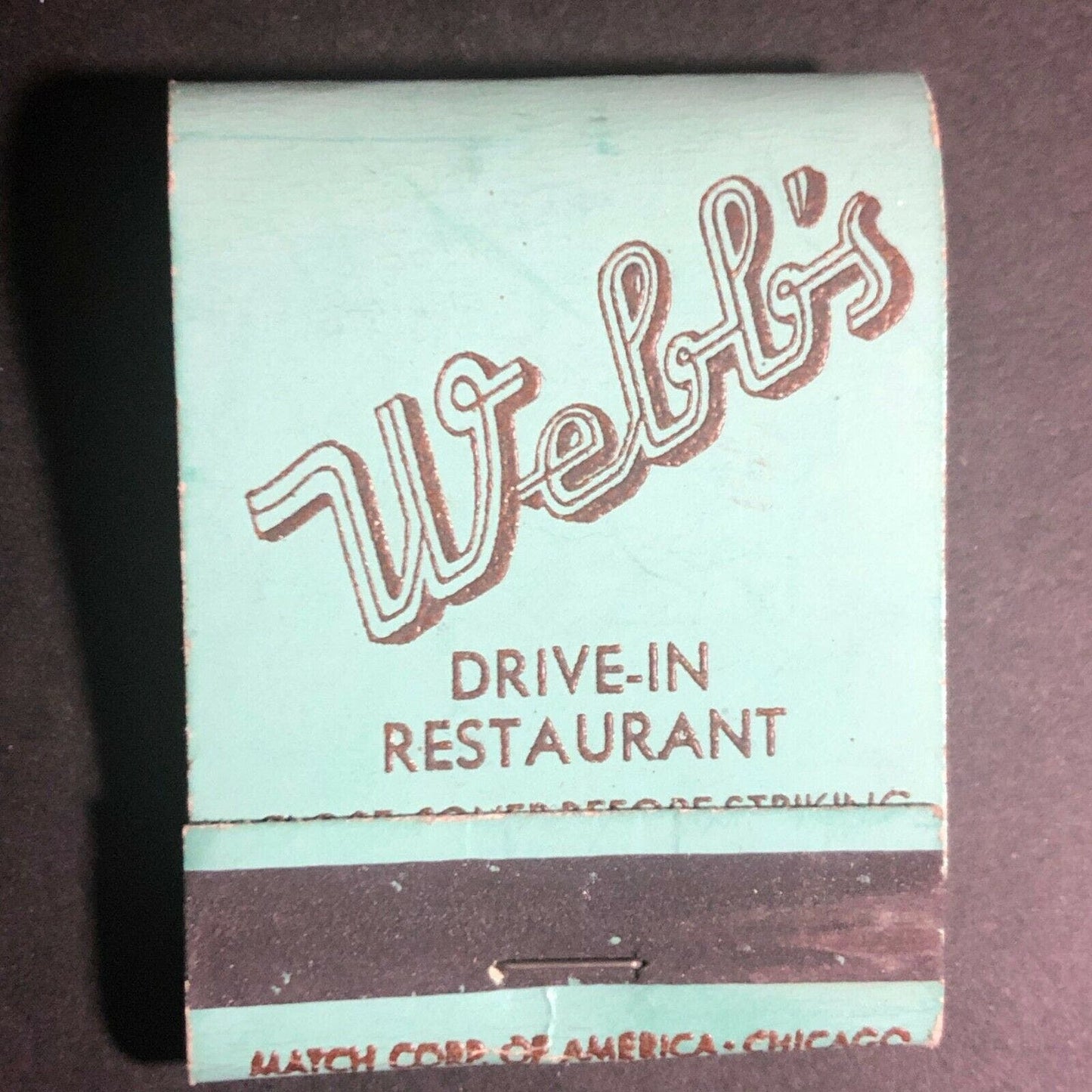 Scarce 1950's Full Matchbook Webb's Drive-In Restaurant Beverly Hills, CALIF.