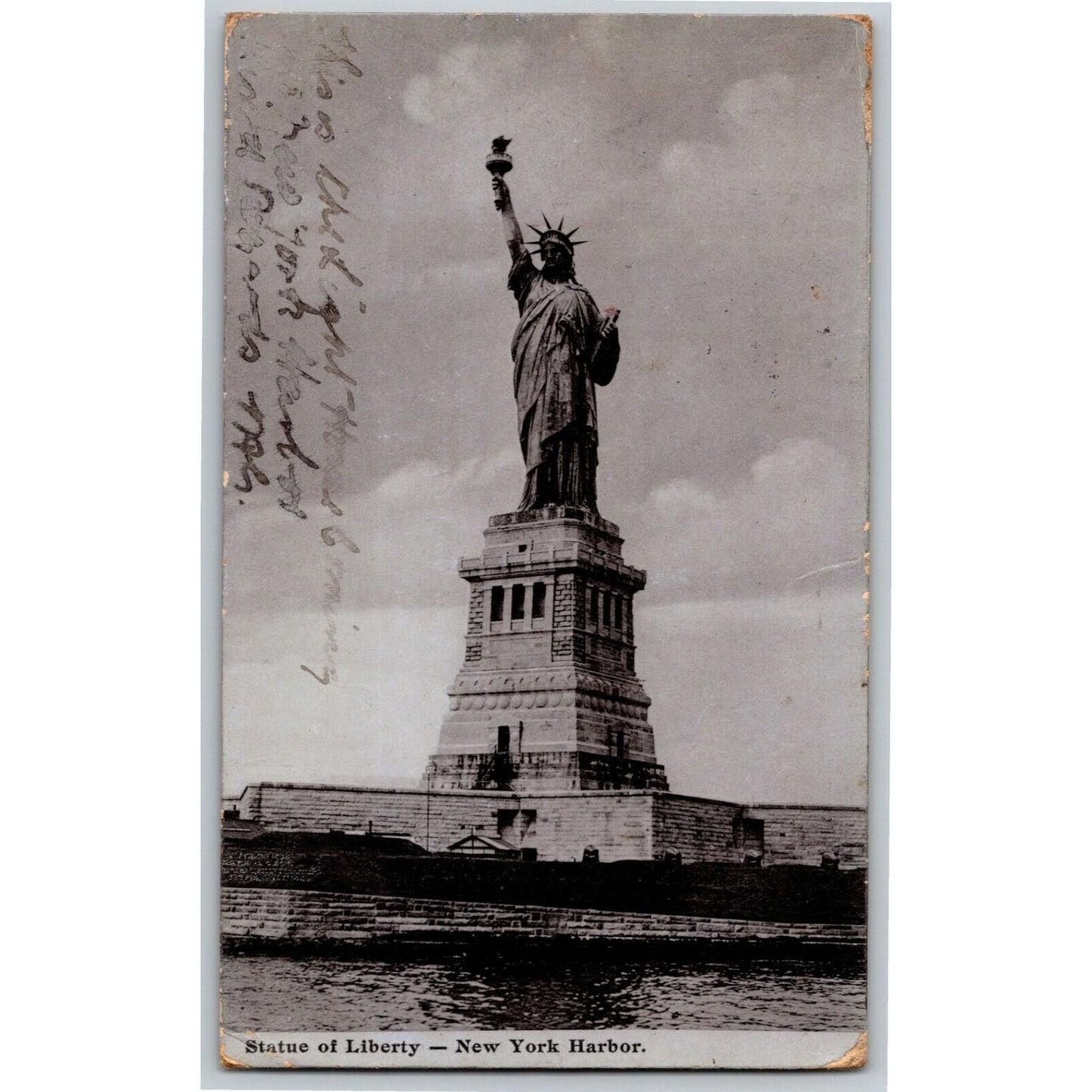 Vintage c1906 Postcard "Statue Of Liberty - New York Harbor"