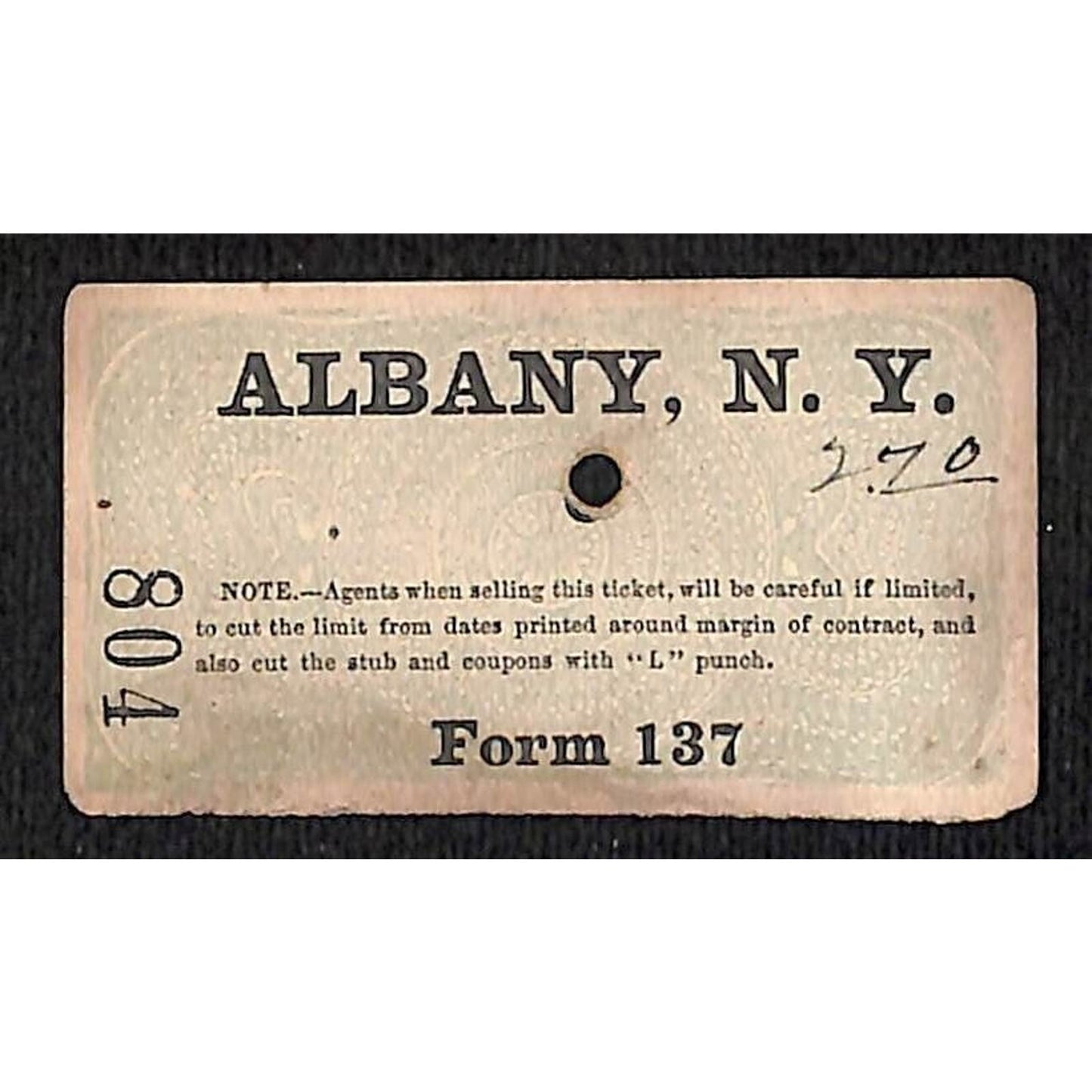 New York & Long Branch Railroad 1896 Albany, NY / North Asbury Park #804