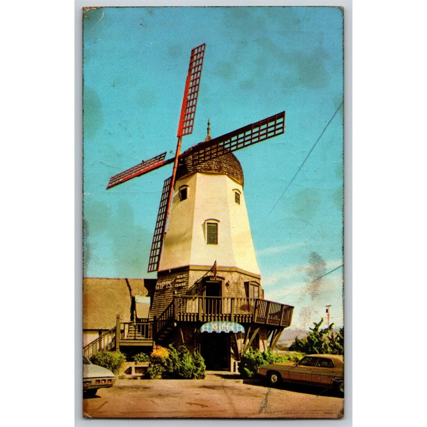 1979 Danish Village Windmill, Solvang, CA Postcard Vintage