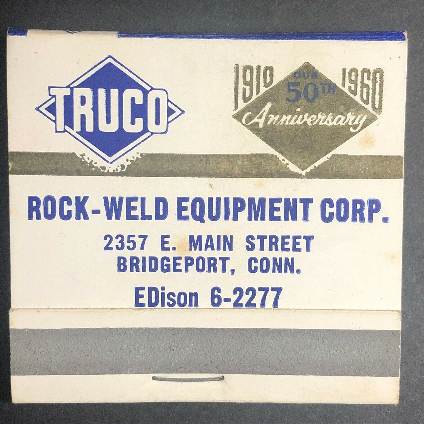 1960's Full Matchbook "Rock-Weld Equipment Corp" Truco Diamond Bridgeport, CT