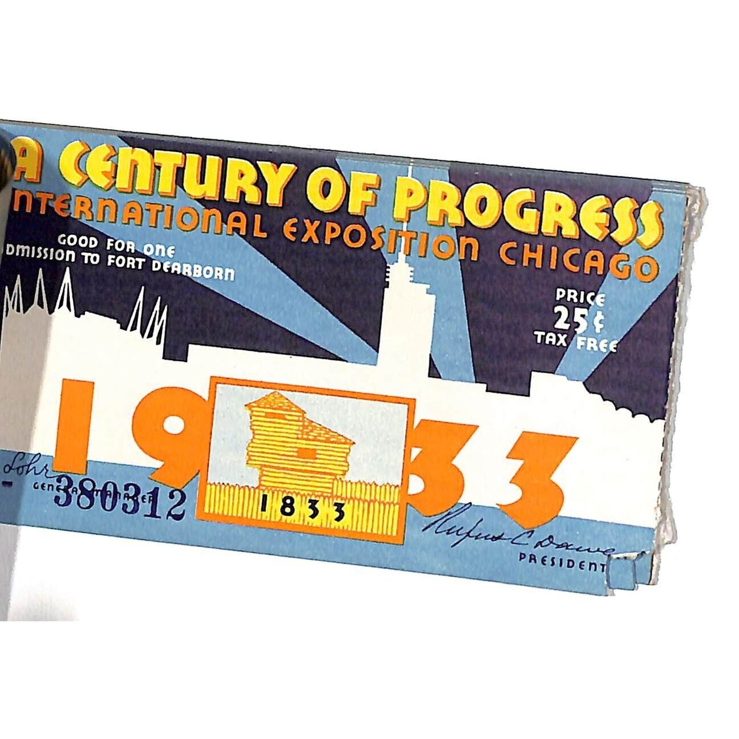 1933 Chicago World's Fair Souvenir Ticket Booklet - w/ 9 Stubs