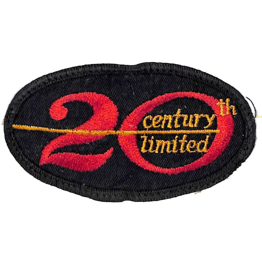 20th Century Limited Railroad Embroidered Cloth Patch NOS c1960's-70's 2" x 4"