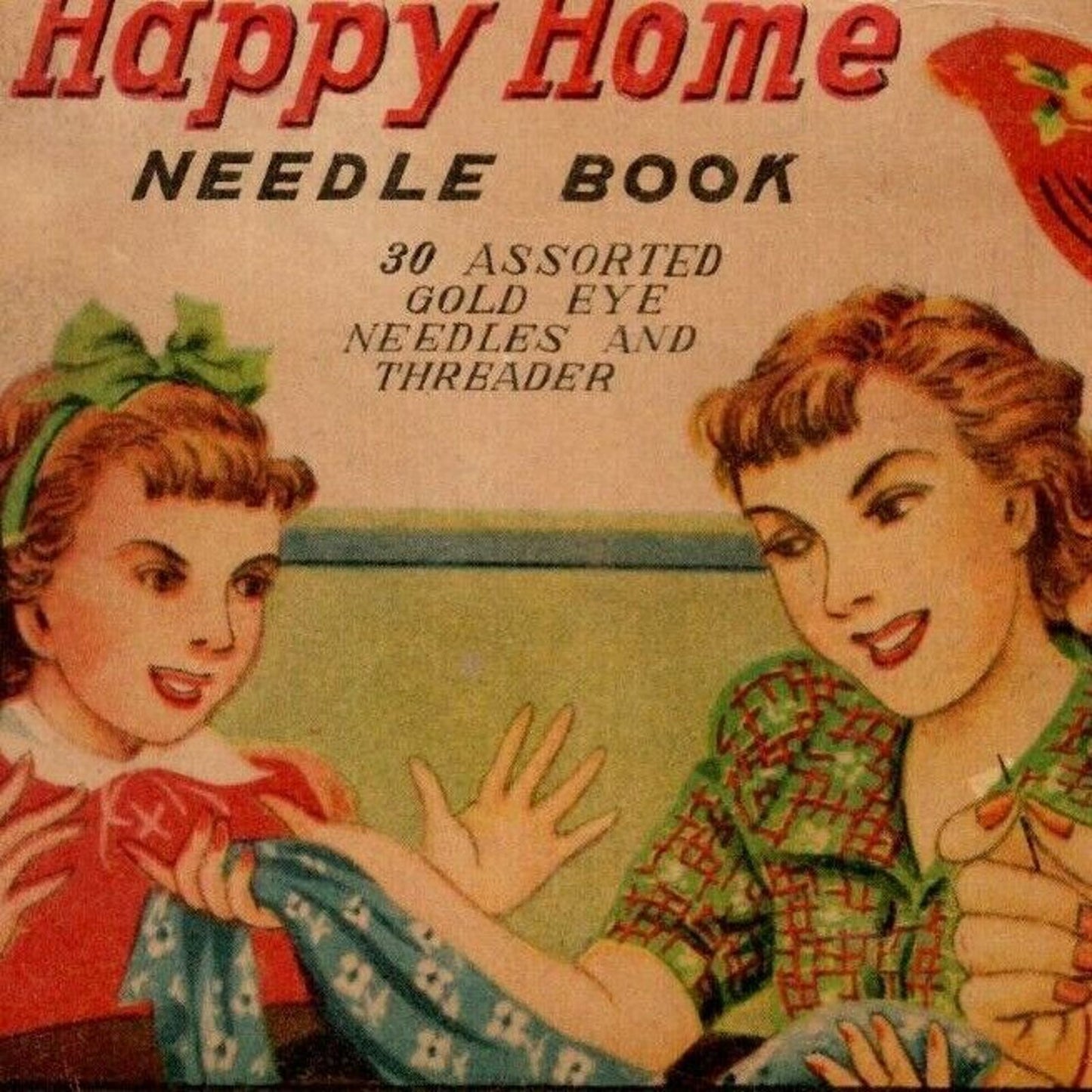 c1930's-40's Vintage Advertising Sewing Needle Book - "Happy Home" EXC