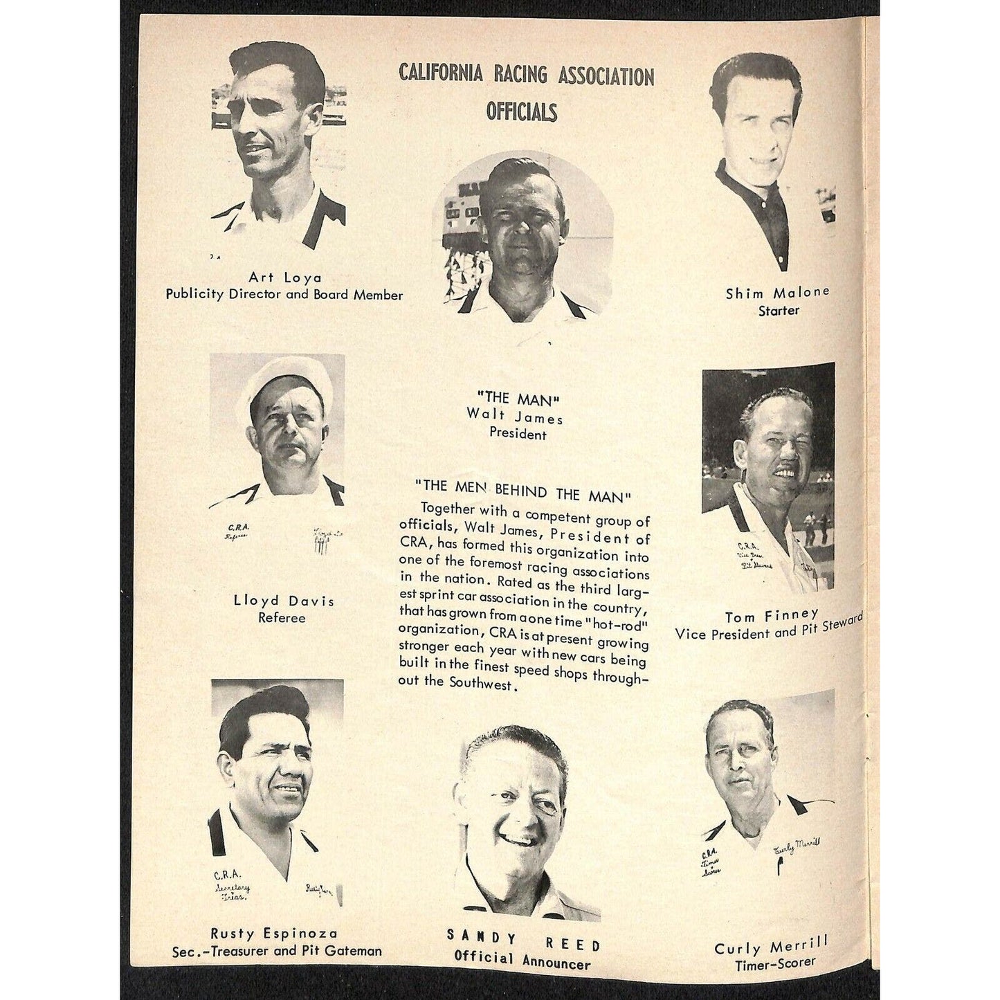 Scarce Sept 3 1962 CRA Big Car Races Auto Racing Program Ascot Gardena 8pp.