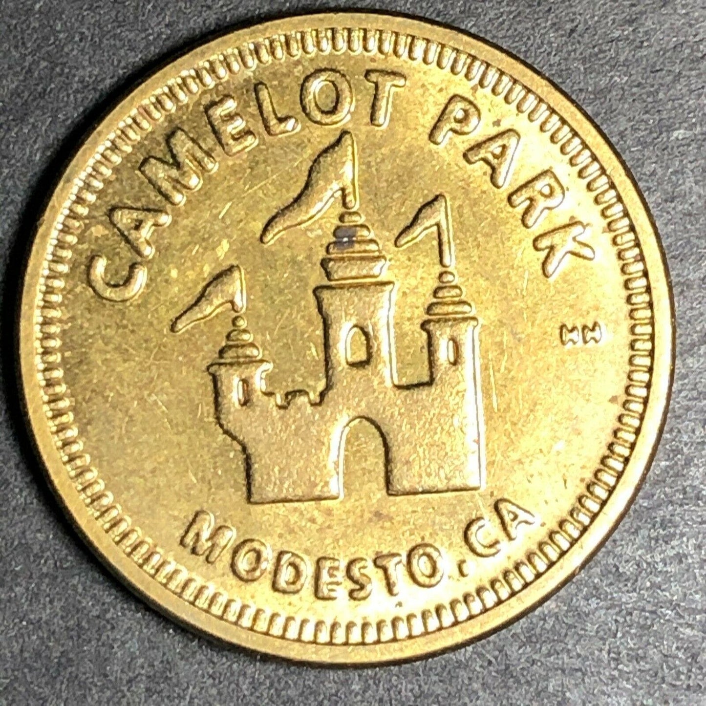 22.8mm Vintage Pepsi Camelot Park Brass Token - Modesto, CA