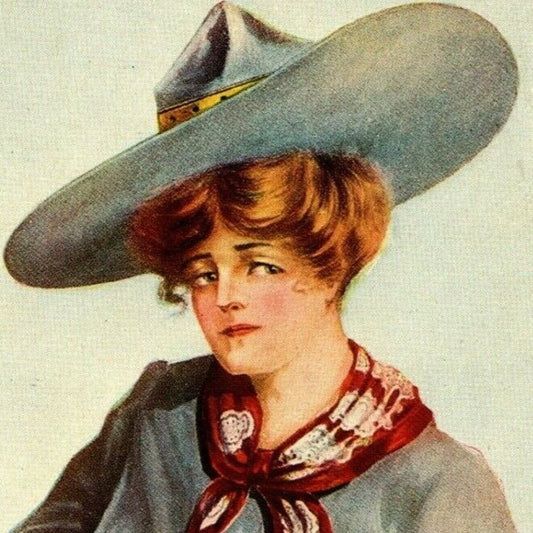 c1980's Raymond Stein's c1905 "Cow Girl" Repro. - Vintage Unposted Postcard