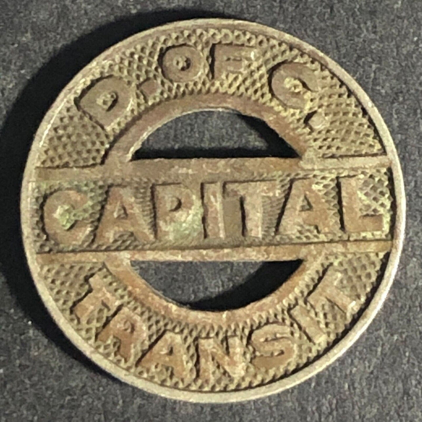 Capital Transit Dist. of Col. D. of C. One Fare WM Transit Token - 16.44mm