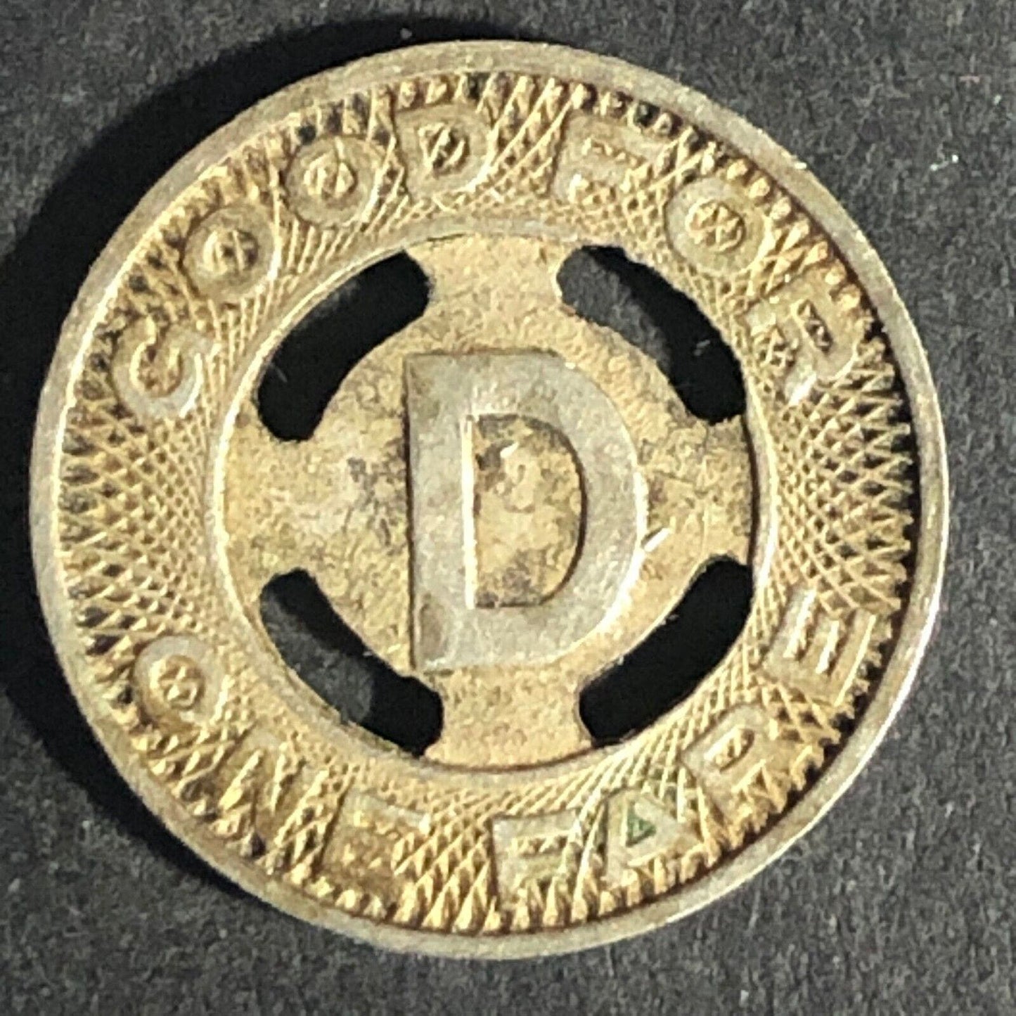 Duke Power Co. G/F (Durham, NC) One Fare Nickel / WM? Transit Token 16.48mm