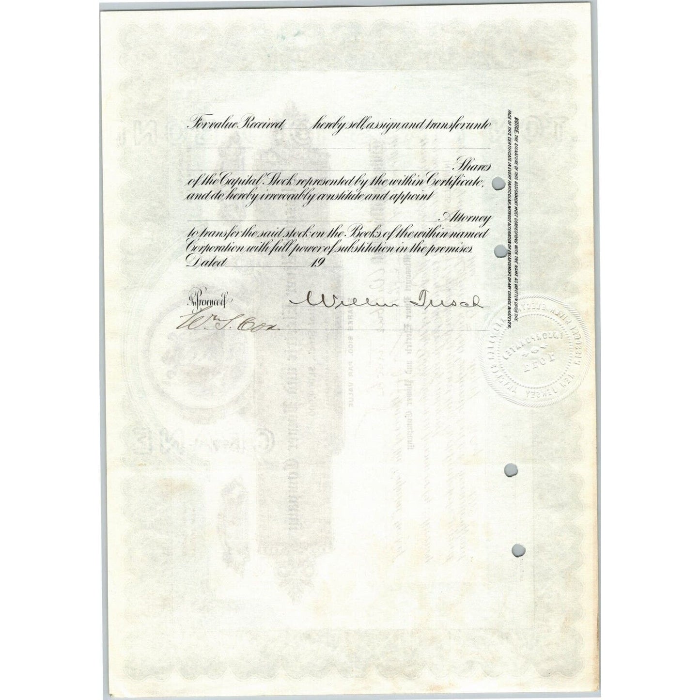 Missouri River Electric and Power 1912 Stock Certificate 8 Shares Cert #3