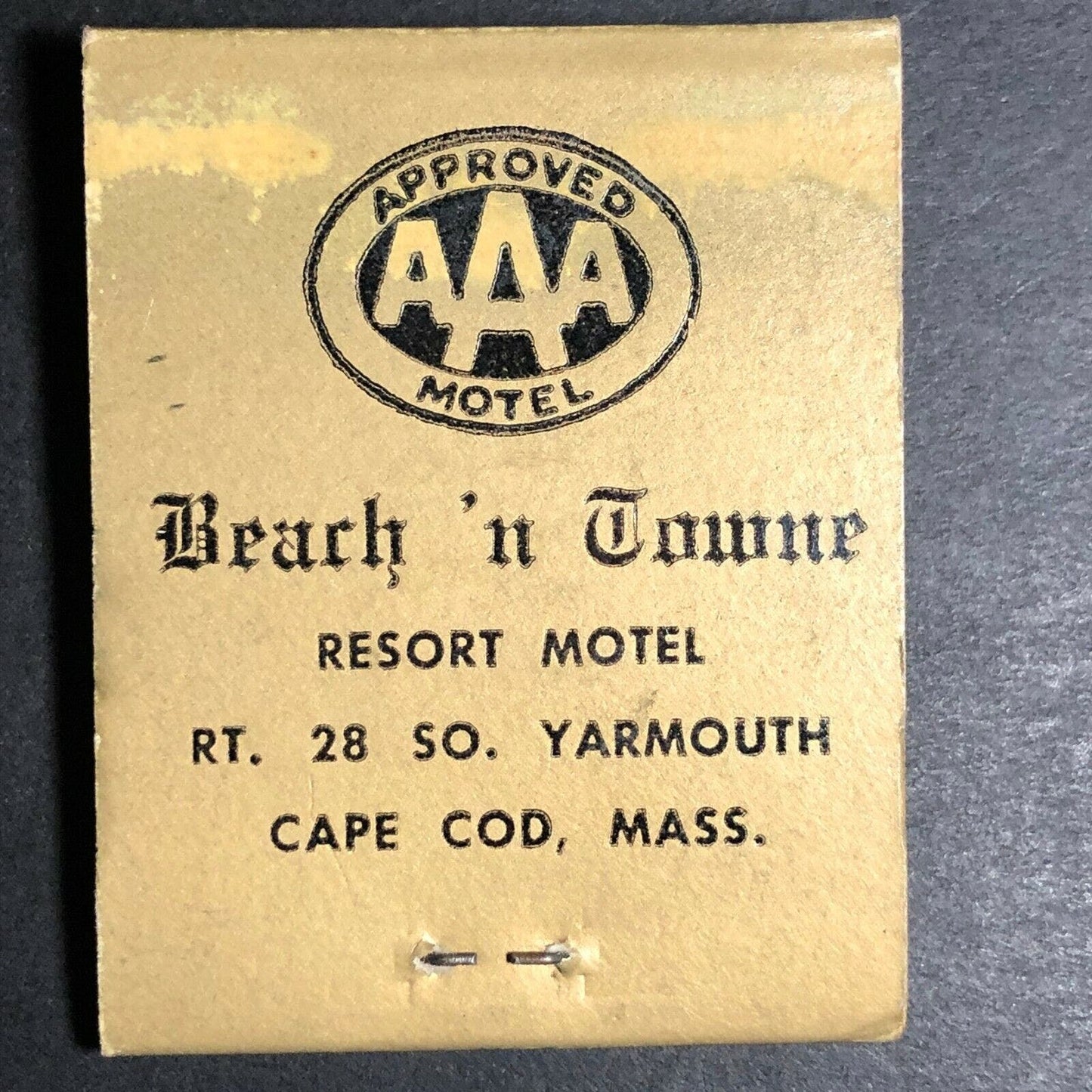 Scarce 1950's-60's Full Matchbook "Beach 'N Towne" Resort Motel Cape Cod, MA