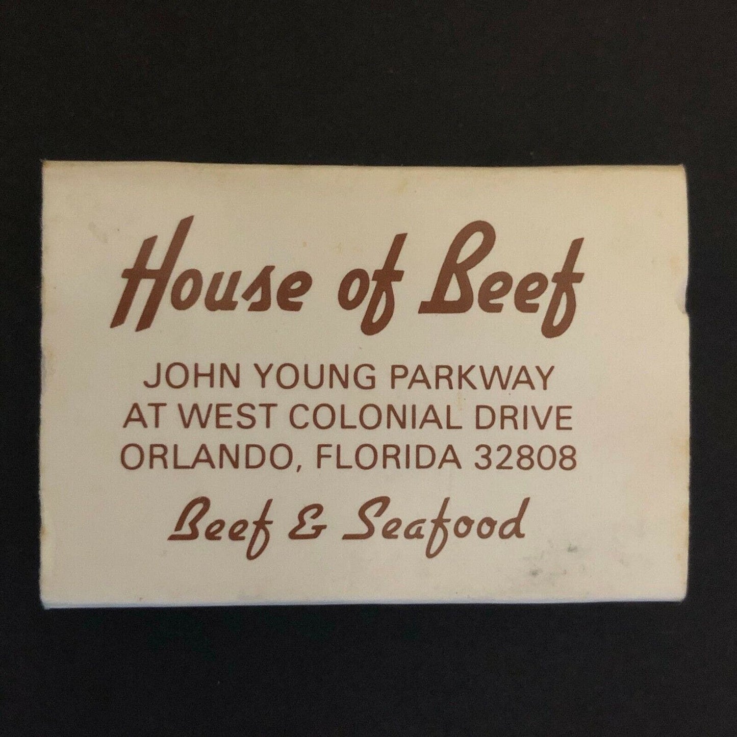c1980's Wooden Matchboxes Matchbooks House of Beef" Restaurant Orlando