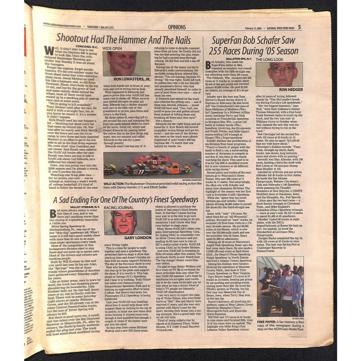 National Speed Sport News 2/15 2006 Scott Riggs Cover Racing 42pp VGC