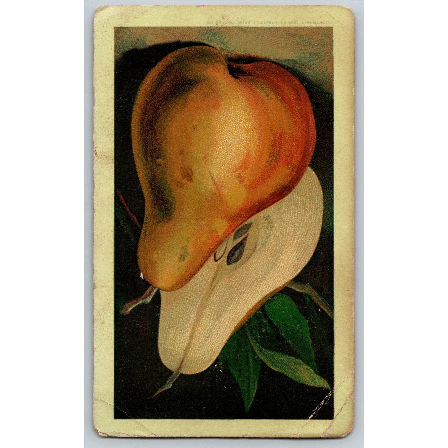 Victorian Trade Card - Arbuckle's Ariosa Coffee - Pear Halves w/ Cooking Notes
