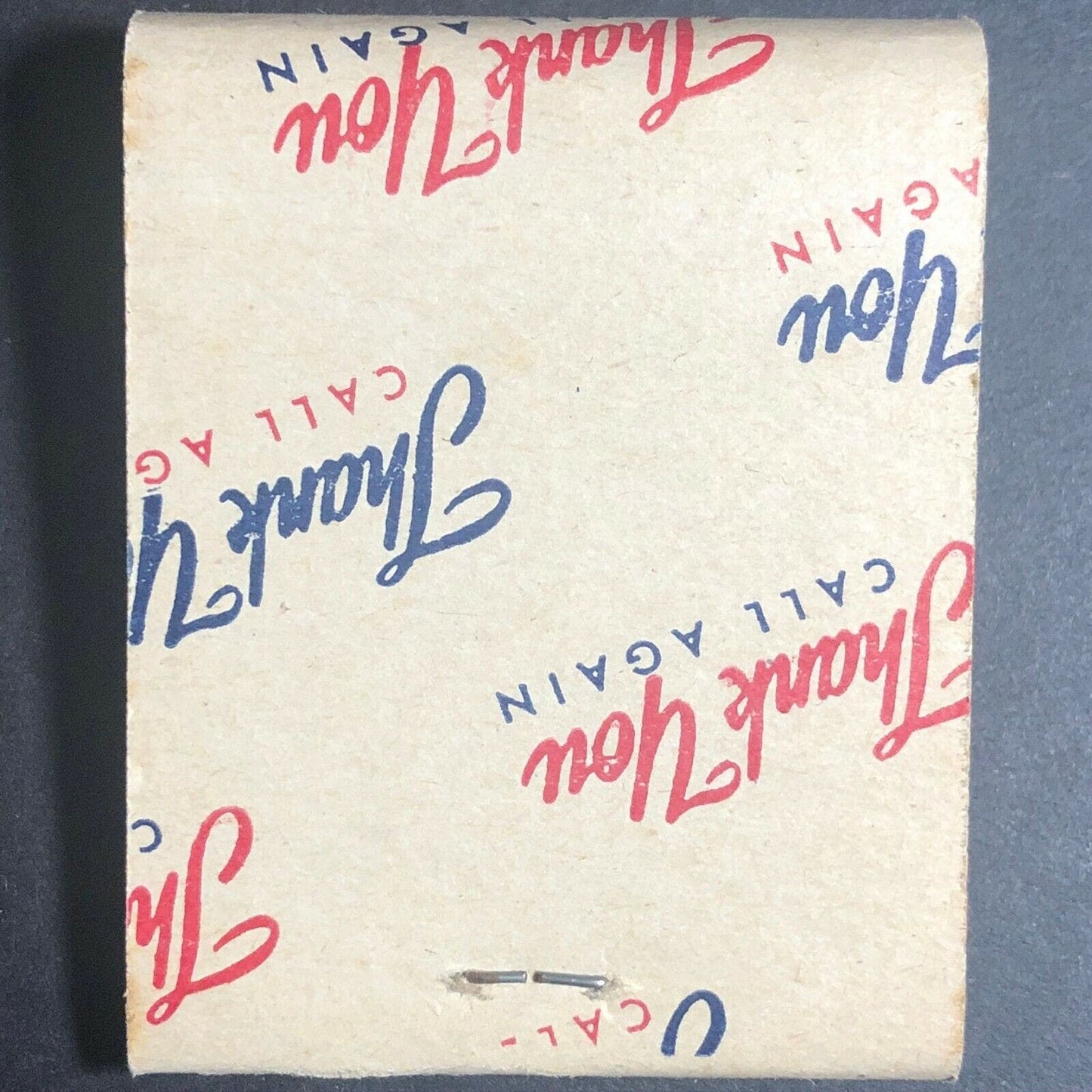 1950's Full Matchbook - "Thank You - Call Again"