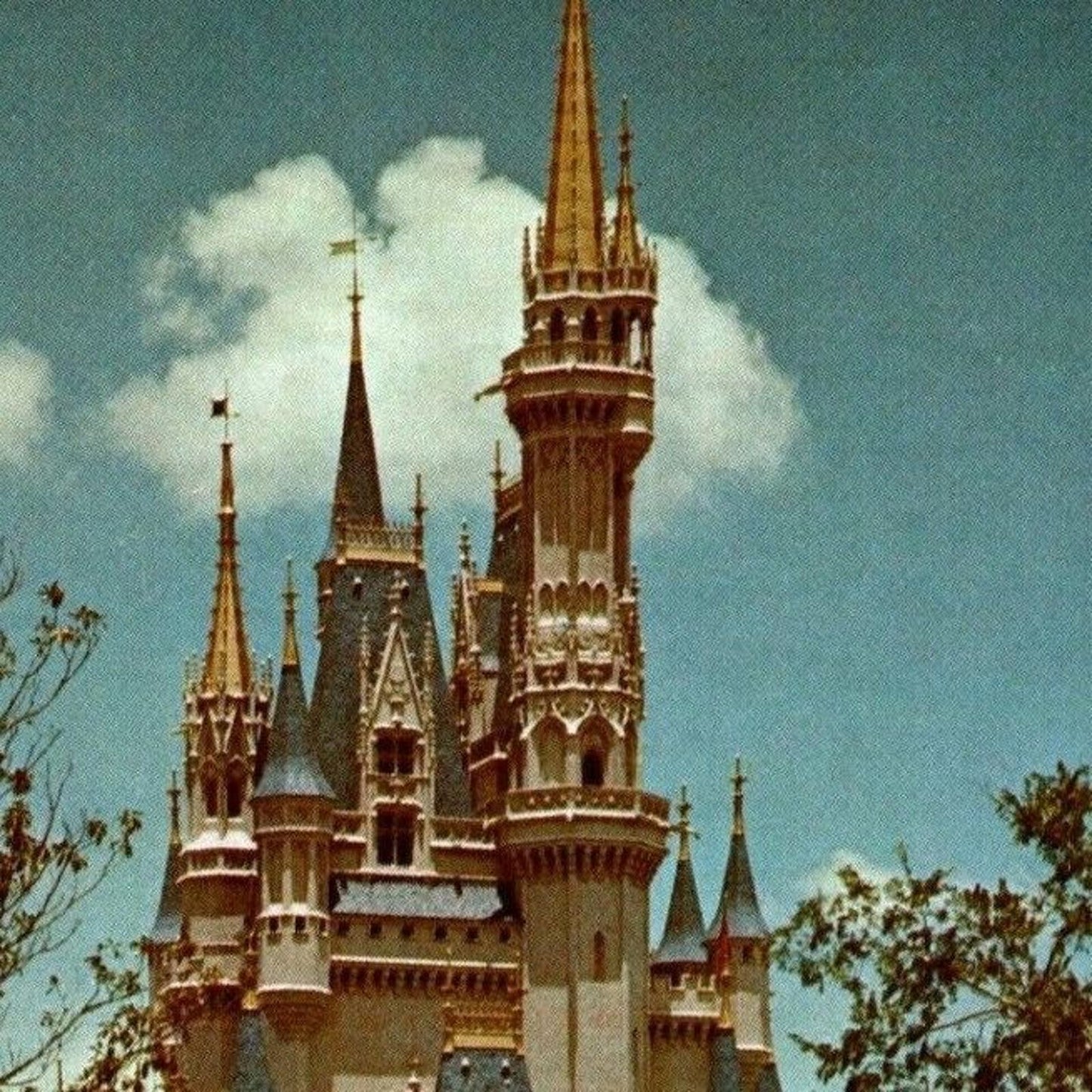 Vintage Disney World Postcard - Cinderella's Castle - Amtrak
