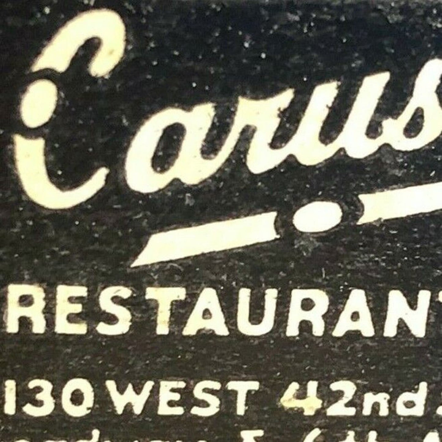 Scarce 1930's-40's Full Matchbook - "Caruso Spaghetti Restaurant" NYC