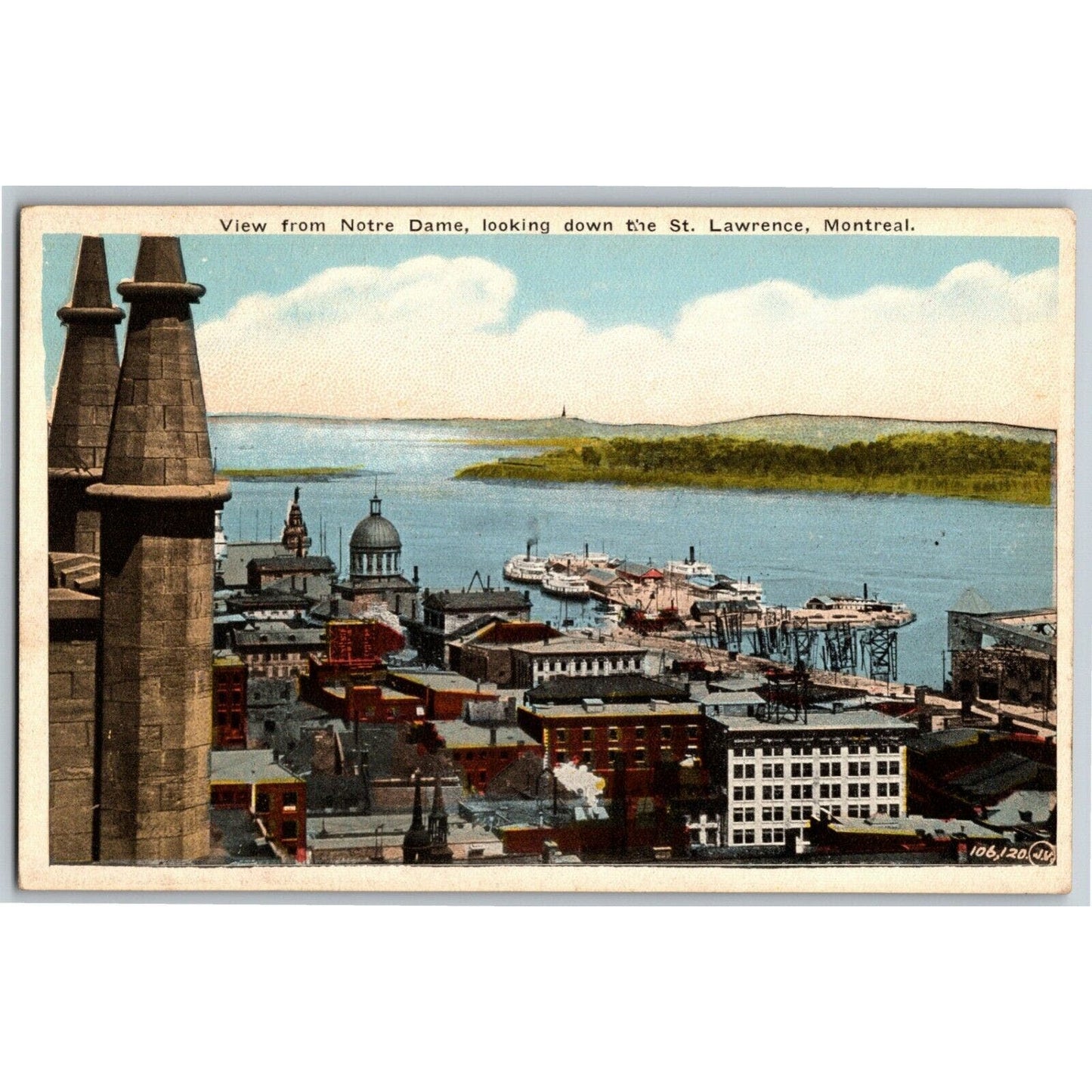 View From Notre Dame, St. Lawrence, Montreal, Canada Vintage Postcard NP