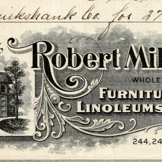 1915 "Robert Miller's Sons" Furniture Carpet Billhead Letterhead W. 42nd St. NYC