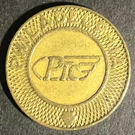 Brass G/F One Fare Transit Token Philadelphia Transportation Co. PTC 20mm (1838)