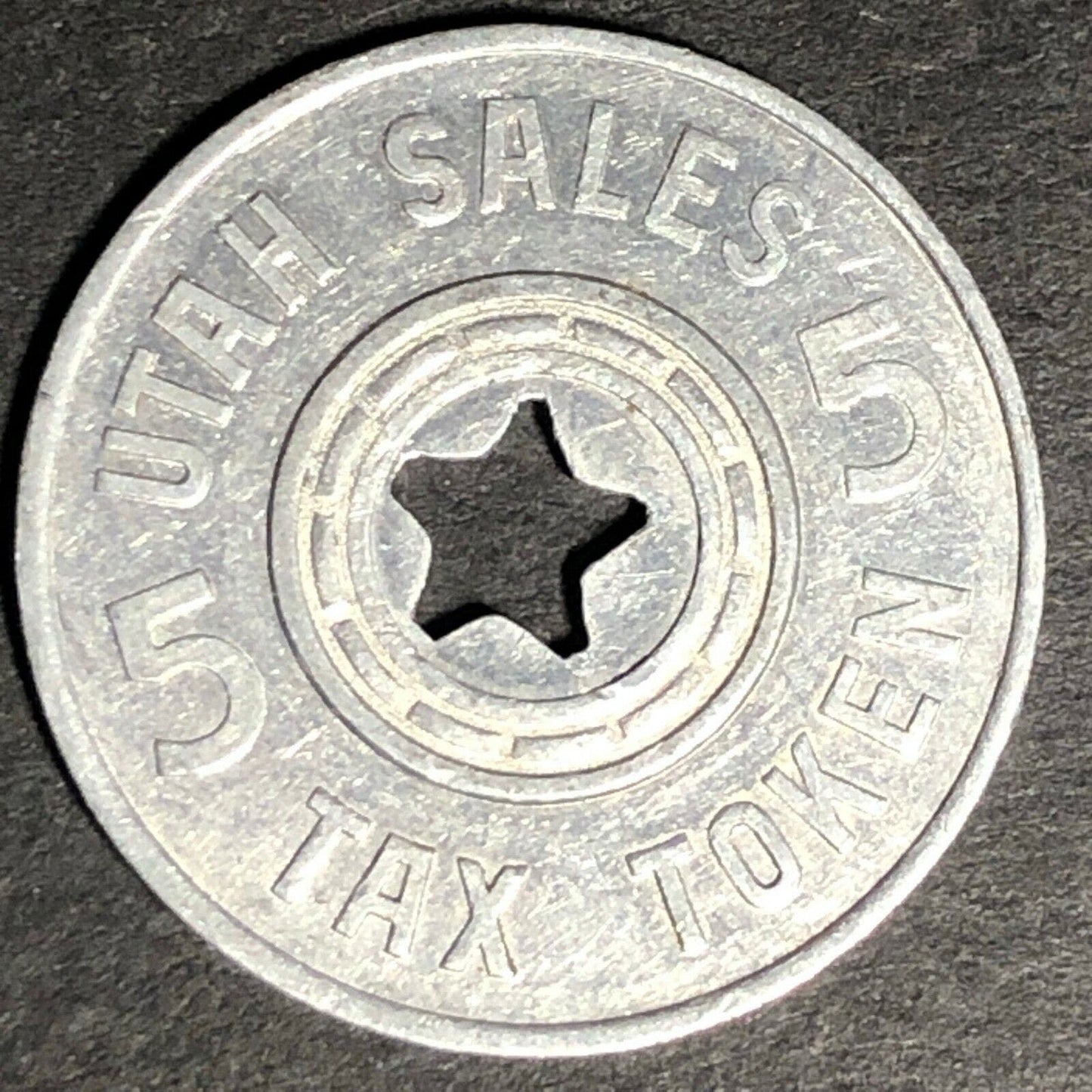 22.5mm c1933 Aluminum 5 Mill Utah "Emergency Relief Fund" Sales Tax Token