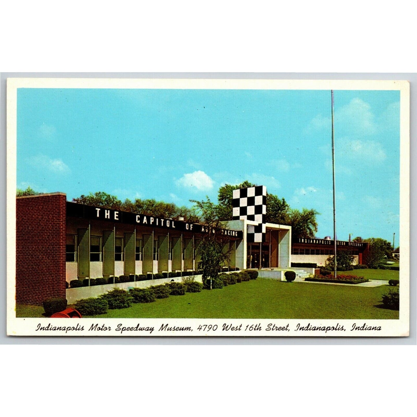 Vintage Indy 500 Postcard c1960 - Speedway Museum - 3 3/8" x 5 3/8"