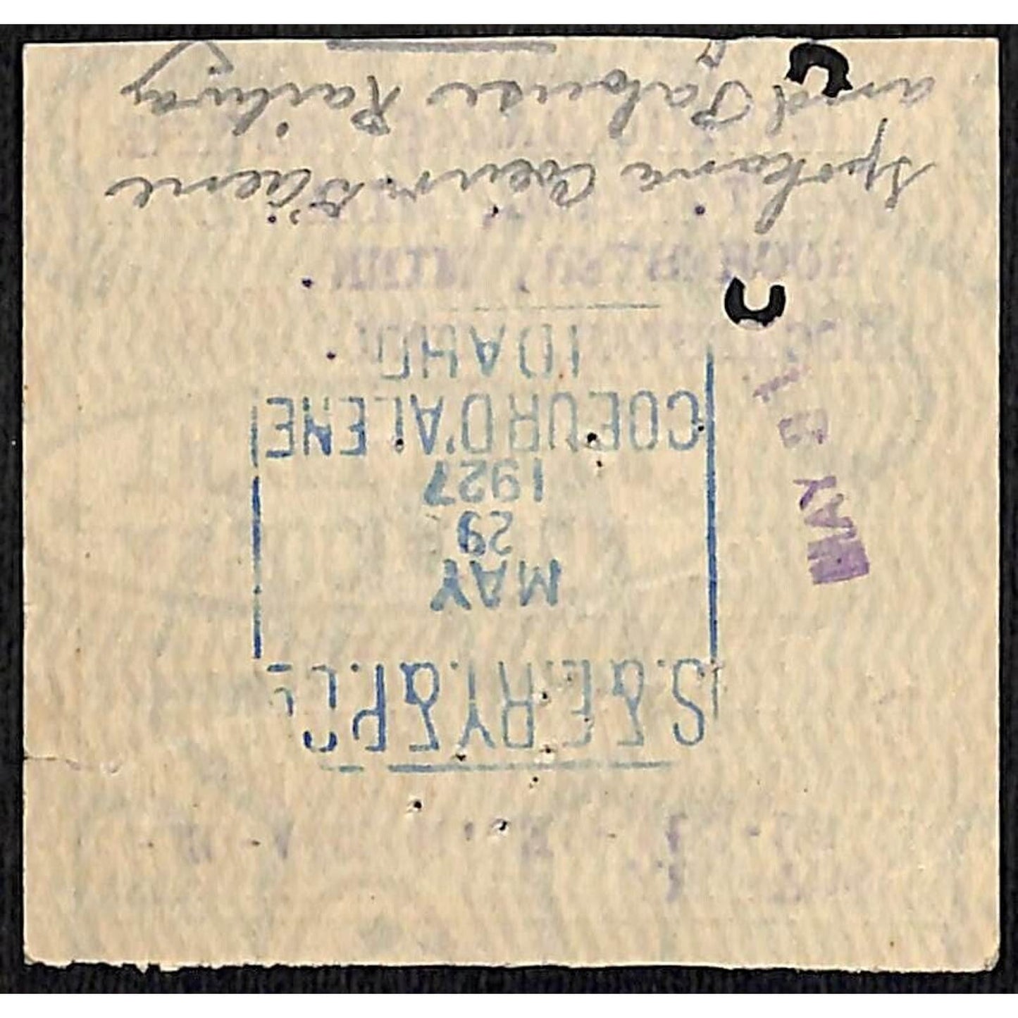Spokane & Eastern Railway and Power Ticket St. Paul 1927 #786 Scarce