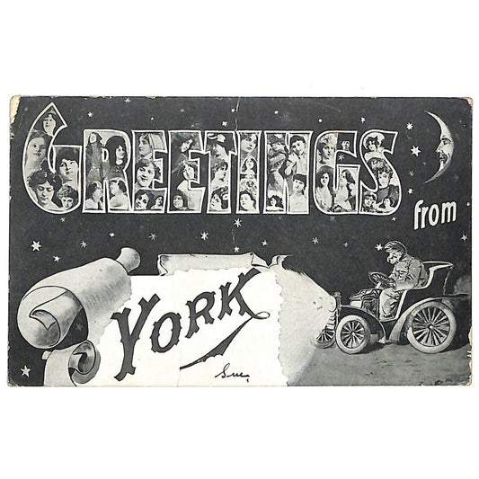 Greetings From York (PA) Large Letter Postcard PM 1907